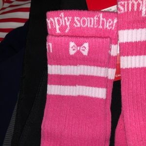 Simply southern pink Bow Socks